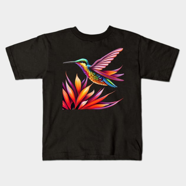 Hummingbird Kids T-Shirt by TooplesArt